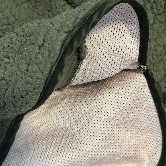 Abercrombie & Fitch Olive Green Shearling Sweatshirt - Picture 2 of 3